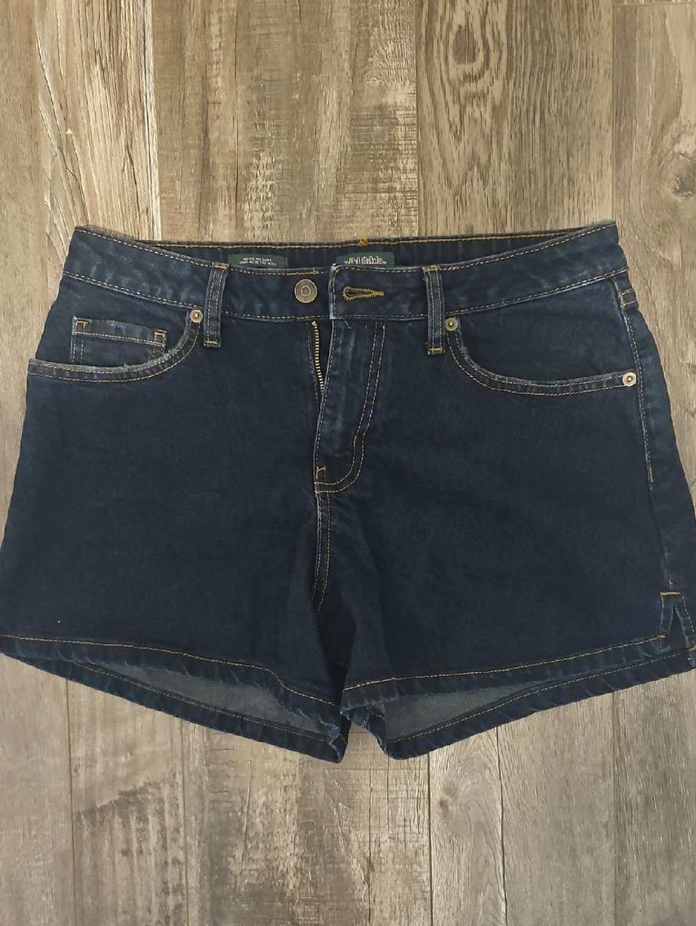 wild fable High Rise Midi Short Dark Blue Denim Shorts Size 8